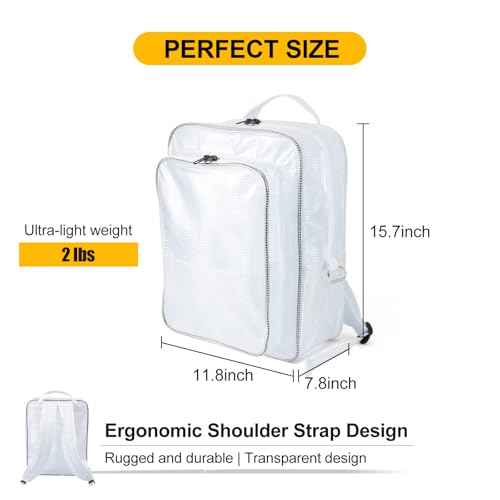 15.7 Inch Tool Backpack-Transparent & Anti-static Cleanroom Engineer Tool Bag for Work and Travel