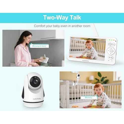 HelloBaby Baby Monitor with Camera and Audio, Large 6'' Video Baby Monitor No WiFi,30-Hour Long Battery, 320¡Æ Pan-Tilt Camera with 2X Zoom, Night Vision, 2-Way Talk,ECO,1000ft, Portable, 150 Languages