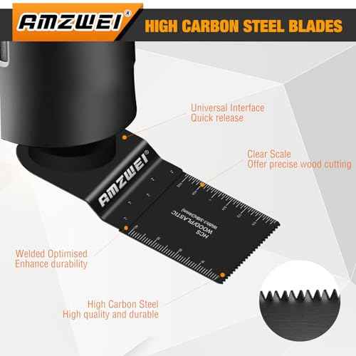 50Pcs Professional Oscillating Tool Blades Multitool Blade, Universal Oscillating Saw Blades Wood Plastic Drywall Cutting Compatible with Dewalt, Milwaukee, Dremel, Ryobi, Bosch