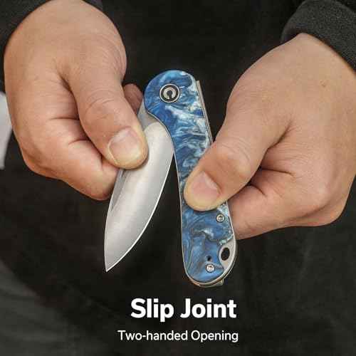 CIVIVI Elementum Slip Joint Pocket Knife for EDC, Folding Knife with 2.96" Swedish 14C28N Blade Resin Handle C18062AJ-4
