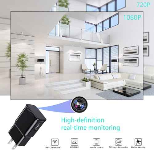 Security Camera Charger Detector, 1080P Camera Dome Surveillance System with Night Vision,APP Control for Home Indoor WirelessMotion Detection, for Home,Business