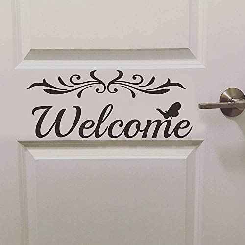 2 Sheets Welcome Sign Stickers - Peel & Stick Vinyl Decals for Front Door, Welcome Letters, Entryway, Office, Bedroom & House Doors