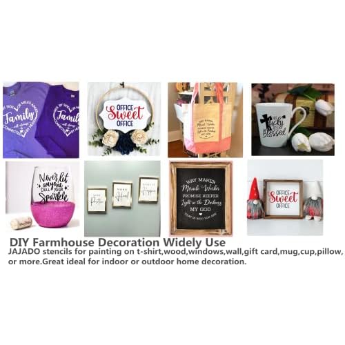 JAJADO Home Sweet Home Silk Screen Stencils Family Chalk Paste Transfers Farmhouse Stencils Reusable Screen Printing Stencils for Painting on Wooden Front Porch Sign, Canvas, Wall DIY Home Decor