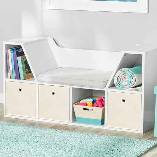 Black Fabric Storage Bins,Fabric Baskets For Organizing Shelves,11 Inch Foldable Cube Storage Bins With Handles For Home, Toys, Clothes, Bathroom, Closet Organizer,Set of 8,(Creamy-White)