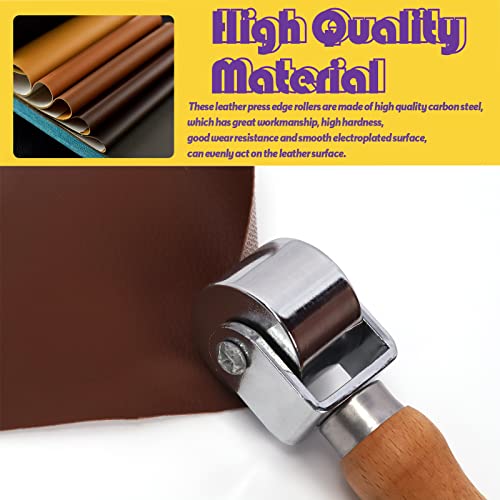 Swpeet 1Pcs 26mm Heavy Duty Leather Press Seam Roller Assortment Kit, Leather Press Laminating Roller Edge Roller Leather Edge Creaser and Smoother Platen Tool for Leather