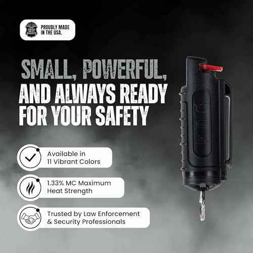 Police Magnum Bulk Pepper Spray Keychain Self Defense- Tactical Maximum Strength- Belt Clip Safety Key Chains for Women & Men- Made in The USA