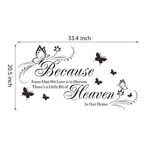 Because Someone We Love is in Heaven Quotes Wall Stickers Decal Room Decor DIY