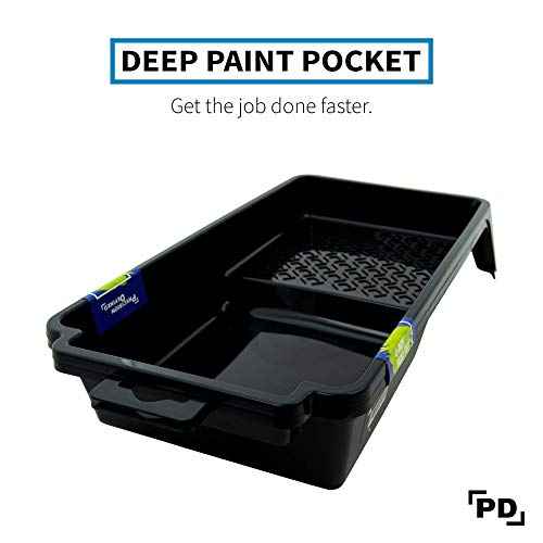 Precision Defined Paint Trays, Paint Roller Trays Liner, Plastic Paint Pan for Roller Brushes, Painting Tray for Painting with Deep Paint Pocket (Paint Roller Tray (2-Pack), 4-inch)