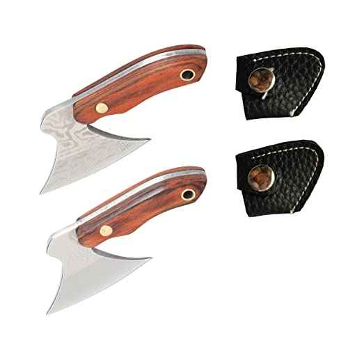 2pcs Axe Shape Mini Pocket Knife Small Keychain Hatchet Tiny Thumb Multitool Box Cutter Tools