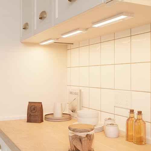 LAGOM Halo Under Counter Lights for Kitchen, 12-Inch Hardwired and Plug-in, Dimmable LED, 4-Pack, 2700K/4000K/5000K, White, UC0112WH274L