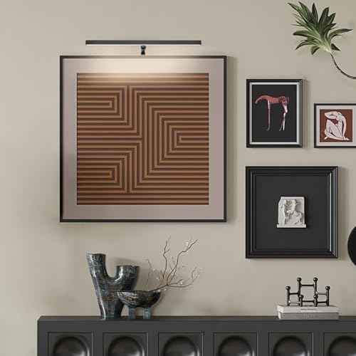 2 Pack Picture Lights for Paintings Plug in, 16" 4W Adjustable LED Picture Light Art Light with Timer, Remote Control Gallery Wall Light for Picture Display Frame Dartboard Art Work (Black)