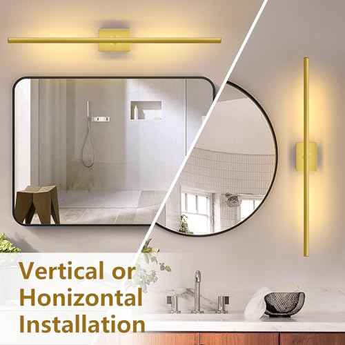 Gold Battery Operated Wall Sconce, Cordless Rechargeable Wall Sconces Set of 2, Modern 4CCT Dimmable Wall Lamps Battery Operated with Remote Control for Bedroom Living Room 31.5 Inch