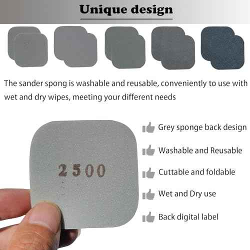 54 PCS 2 x 2 Soft Touch Sanding Pads, Mesh Sanding Polishing Pads Hand Sander Blocking from 320 to 3500 Grits Sander Sponge for Plastic Sanding Acrylic Materials (54 Pack)