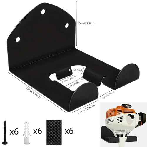 2 Pack Garden Tool Organizer Wall Mount, Heavy Duty Adjustable Garage Storage and Organization Yard Tool Hanger, Power Tool Hanger for Grass Trimmer Hedge Trimmer Garden Tool Organizer Black