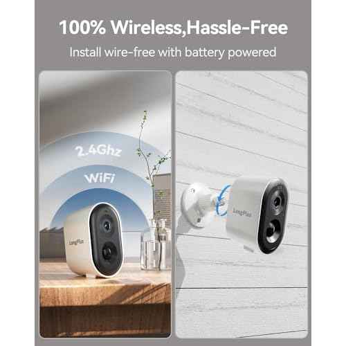 LongPlus Security Cameras Wireless Outdoor Camera Wireless Camera for Home Security, 2 Pack 2K Battery Powered WiFi Cameras with AI Motion Detection, 2-Way Talk, Cloud/SD Storage