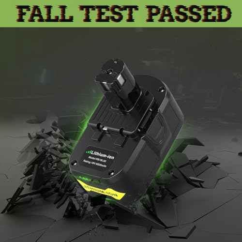 Upgraded 6.0Ah Replacement for Ryobi 18v Battery and Charger, High Capacity, Fast Charging Compatible with Ryobi Battery and Charger 18 Volt P107 P108 P109 P102 P103 P104 P105