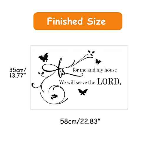 Wall Decals Quotes, As For Me And My house We Will Serve The Lord, Living Room Decor decorations, Bible Verse Inspirational Sayings, Family Inspirational Wall Stickers, Suitable for Entryway Baby