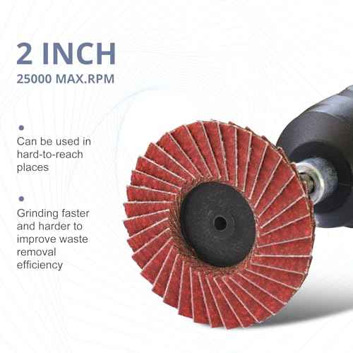 2 Inch Flap Disc Set, 20 PCS Angle/Die Grinder Flap Discs - 40 Grit Aluminum Oxide, 60 Grit Zirconia, 100 Grit Ceramic, 120 Grit Silicon Carbide with 1/4 Inch Shank Double Rod Replacement