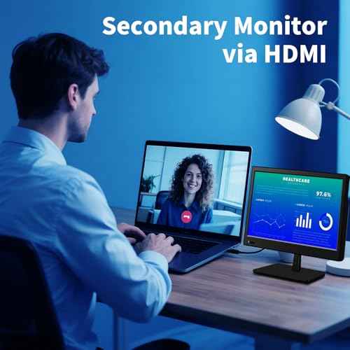 12.5 inch Security Monitor,Small Monitor with Speaker,Remote Control/HDMI/VGA/BNC/RCA Interfaces in for Home | Office | Warehouse Surveillance | RV