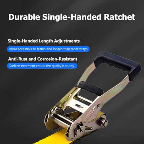 4Pack 2 Inch Ratchet Strap Heavy Duty, 20ft Ratchet Straps Tie Down with Double J Hook, 10000 LBS Break Strength, Cargo Ratchet Straps for Moving, Truck, Trailers, Motorcycles