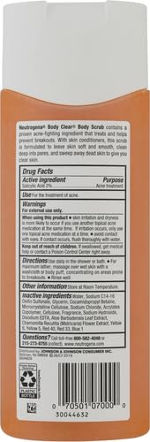 Neutrogena Body Scrub, Oil Free, Acne | With Salicylic Acid | For Back, Chest & Shoulders | 8.5 fl. oz | Pack of 2