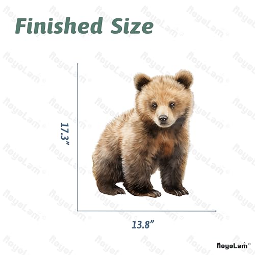 Lifelike Bear Wall Stickers for Nursery Little Bear Animal Wall Decal Stickers Peel and Stick Wall Art Home Decor Wall Stickers for Living Room Bedroom Bathroom Classroom Library