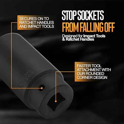 TIGHTSPOT 1/2 Inch Drive 28 mm Deep Impact Socket with Anti-Rounding 6 Point Design, Heat-Treated CRV Steel