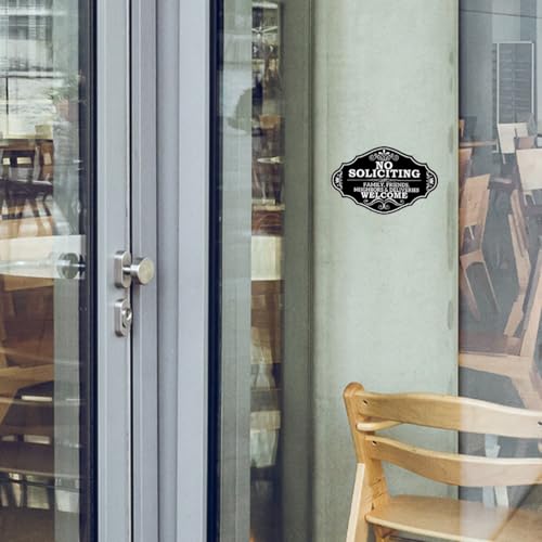 No Soliciting Vinyl Stickers Pack with Humorous and Direct Messages for Front Door Or Apartment Easy to Apply Weatherproof 6Pcs Set Wall Decoration Hat Hard Phone