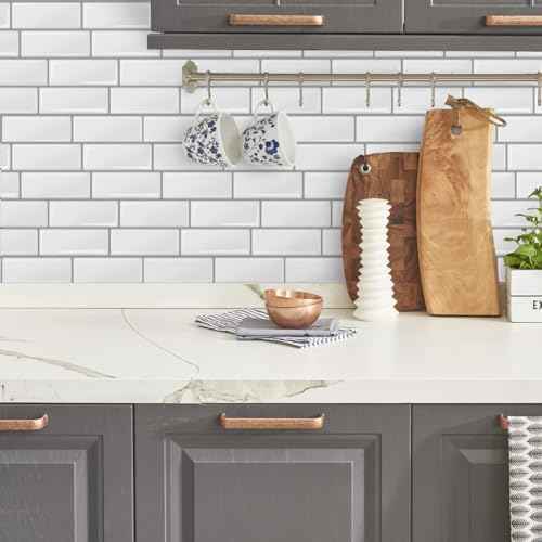 Livebor Peel and Stick Backsplash Wallpaper Kitchen Wallpaper 11.8inch x 78.7inch Tile Peel and Stick for Kitchen Countertop Tile Backsplash Contact Paper Waterproof Self Adhesive for Bathroom Vinyl