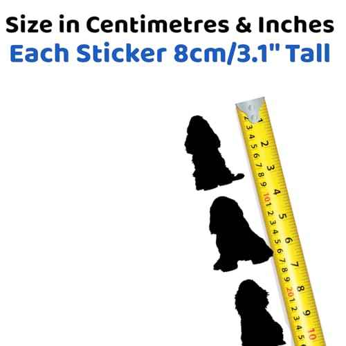 Pet Dog Cocker Spaniel Silhouette 12 Cute Stickers Pack - Dog Lover Gifts - Car Bumper Sticker - Light Switch Sticker - Wall Decal - Scrapbook Stickers (Black, Small Pack)