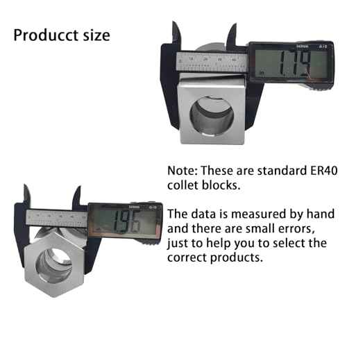 ER-40 Square and Hex Collet Chucks Block 0.005 mm Accuracy Carbon Steel Workholding Holder for CNC Lathe Engraving Machine