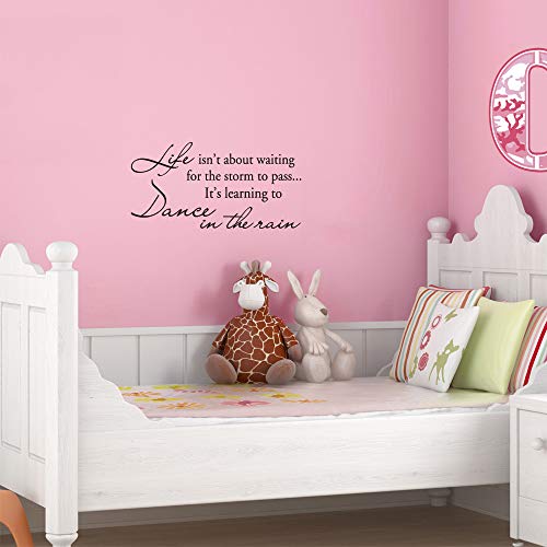 Life Isn't About Waiting for The Storm to Pass¡¦ It's Learning to Dance in The rain Vinyl Wall Decal Inspirational Quotes Wall D?cor