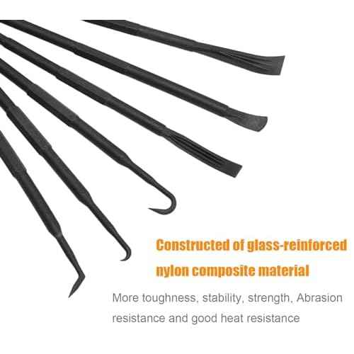 6-Piece Non-Marring Pick and Pry Bar Set for O-Rings, Seals, Gaskets, and Trim on Automotive and Electronics Equipment