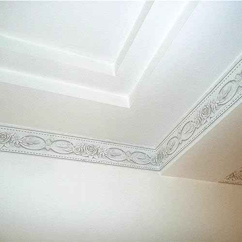 Simplemuji Self Adhesive 5 Meters White Peony 3D Peel and Stick Waterproof Wall Border Easy to Apply 4 Inch by 16.5 Feet