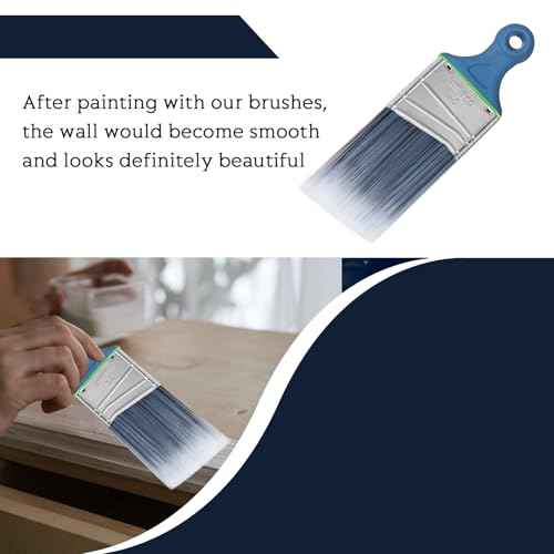 Wesquer Paint Brushes Short Handle Paint Brush for Painting Walls Stain Wood Small Areas Cutting and Trim Works Home Improvement Paint Supplies 3 Pack