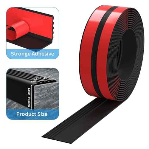 Stair Nosing, Rubber Edging Guard Trim Self Adhesive, Vinyl Staircase Step Edge Protector for Outdoor & Indoor(40 FT, Black)