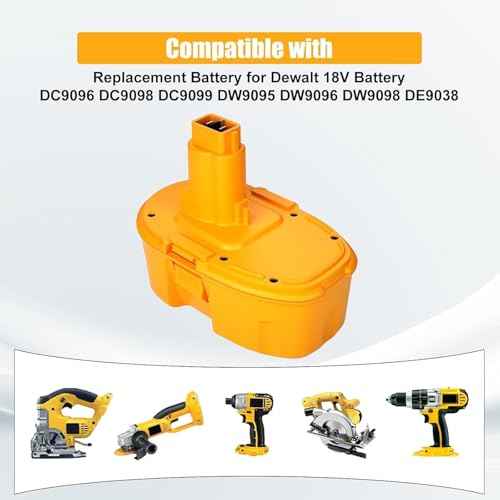 2Pack 3600mAh Replacement for Dewalt 18V Ni-Mh Battery Compatible with DC9096 DC9098 DW9099 DE9039 DC970 DW9095 DE9095 DE9096 DE9098 DE9503