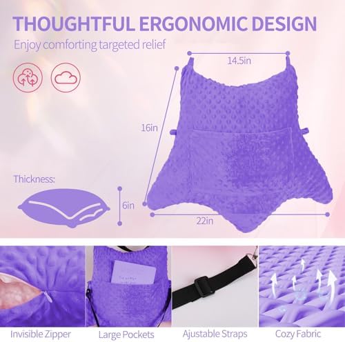 Hysterectomy Pillow with Pocket for Ice/Hot Packs, Abdominal Surgery Recovery Pillow for Women, Post-Surgery Support Cushion(Purple)