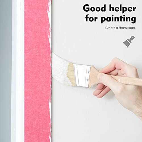 Pink Painters Tape,0.7" x 60 Yards x 3 Rolls (180 Yards Total) - Medium Adhesive Masking Tape for Painting,Labeling,DIY Crafting,Decoration and School Projects