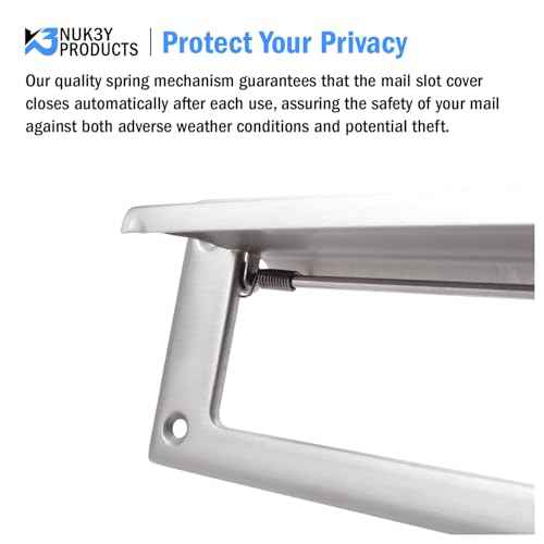 Nuk3y Solid Brass Mail Slot with Double Flap and Sleeve (Polished Brass, 13" x 3.625")