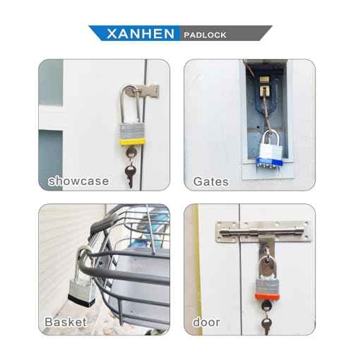 Lock Outdoor Padlocks, Key Lock, Padlocks with Same Key - Laminated Steel Keyed Padlocks with Long Shackle, 6 Pack, for Hasp Latch, Sheds, Fences, Storage Locker, School, Gym
