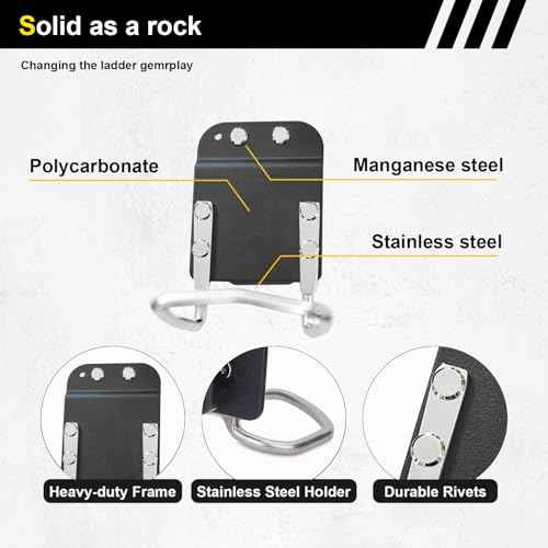 Tape Measure and Hammer Holder, Tool Belt Clip System with Drill Holster & Hammer Loop, Fits 2 Inch Belts for Standard Tape Measures, Claw Hammers, Mallets and Tool Organization