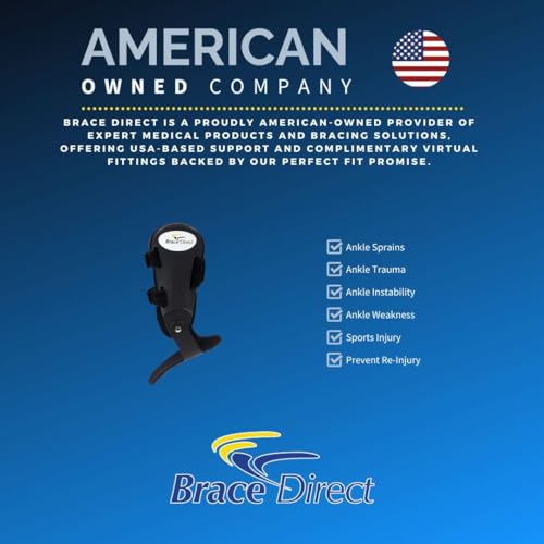 Brace Direct Semi-Rigid Active Ankle Brace for Sports - Maximum Support for Sprains & Injuries, Stabilizes & Protects Athletes Ankles Volleyball, Football (XS - Left, Men 4-6.5 / Women 5-7.5)