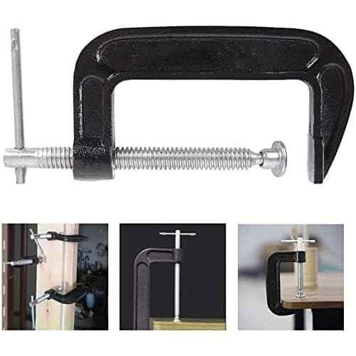 2 Inch C-Clamp Set, Heavy Duty Steel C Clamp Industrial Strength C Clamps for Woodworking, Welding, and Building (2Pcs)