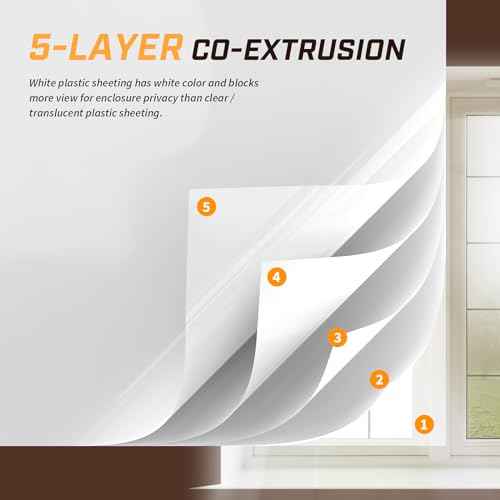 Crawl Space Vapor Barrier, 10mil Film, 10'x25', White Plastic Sheeting - Thick Plastic Sheeting, Heavy Duty Polyethylene Film, Drop Cloth Vapor Barrier Covering for Crawl Space, Garden, Basement