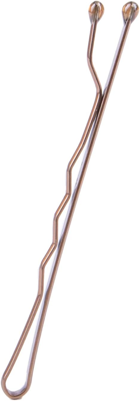 Amazon Basics No Slip Bobby Hair Pins, Brunette Brown, High Gloss for Comfortable All-Day Styling and Updos, All Hair Types, 72 Count
