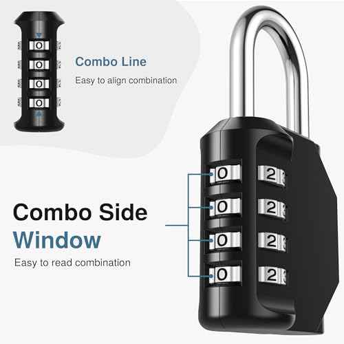 Puroma Combination Lock 10 Pack 4 Digit Waterproof Locker Locks Secure Outdoor Padlock for Gym Lockers, Toolboxes, Gates, Fences, Storage, Sports Locker, Cabinets (Black)