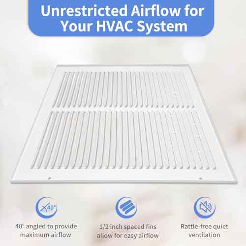 30"W x 6"H [Duct Opening Size] Steel Return Air Grille, Air Return Vent Cover for Ceiling and Sidewall - HVAC Air Vent Covers - [Outer Dimensions: 31.75"W x 7.75"H]