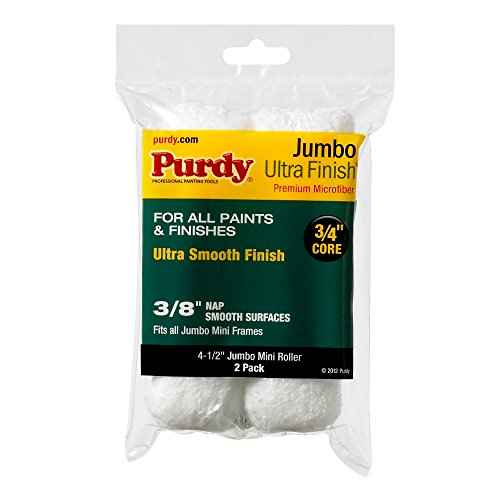 Purdy 140624052 Jumbo Mini Ultra Finish Roller Replacements, 2-Pack, 4-1/2 inch x 3/4 inch nap