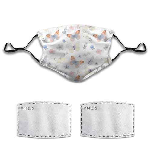 Cute Dolphins Wave Face Mask Adult Washable Reusable Pleated Anti Dust Mask with 2 Filter for Women Men Decorative